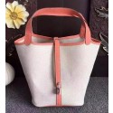 Hermes Picotin Lock 18cm Bag Canvas HPL8618T Light Pink PY1007AL24