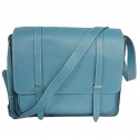 Hermes Steve 35CM Messenger Bag Clemence Leather Blue PY1963Sx31