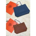 High Imitation Hermes Shopper Double-Sided Bag Original Leather HS1209 Blue&Wheat PY1139ng31