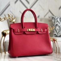 High Quality Hermes original Epsom Leather HB35O red&gold Metal PY570Es35