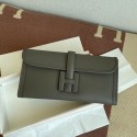 High Quality Hermes Original Espom Leather Clutch 37088 dark gray PY229Es35