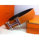 Hot Hermes Calf Leather Purple Diamond Belt HB119 Camel Silver PY3814IA66