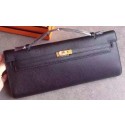 Hot Hermes Kelly 31cm Clutch Epsom Leather KL31 Black PY1086IA66