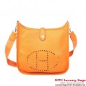 Imitation Hermes Evelyn Bag Original Calf Leather H1608 Orange PY1863VO34