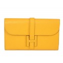 Imitation Hermes Jige Clutch Bag Calfskin Leather HQ864 Yellow PY1440SU34