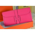 Imitation Hermes Jige Clutch Bag Calfskin Leather Rose PY1518SU58