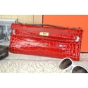 Imitation Hermes Kelly Clutch Bag Croco Leather K31 Red PY1528sd97