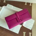 Imitation Hermes Original jige swift Leather Clutch 37088 rose PY250QQ72