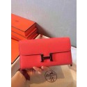 Knockoff Hermes Constance Long Wallets Original Leather HA909 Light Red Wallets PY2133yK94