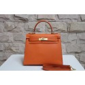 Luxury Hermes Kelly 28cm Shoulder Bags espom leather orange PY857vA84