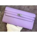 Luxury Hermes Kelly Wallet Epsom Leather H009 Lavender PY2089Xo56