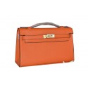 Luxury Hermes MINI Kelly 22cm Tote Bag Calfskin Leather Orange PY1539vA84