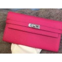 Replica AAAAA Hermes Kelly Wallet Epsom Leather H009 Rose PY2091Xr29