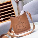 Replica Hermes Evelyne original togo leather mini Shoulder Bag H15698 Brown PY467BV51