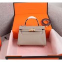 Replica Hermes Kelly 20cm Tote Bag Original Epsom Leather KL20 Gray PY177YP94