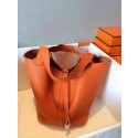 Replica Hermes Picotin Lock 22cm Bags Litchi Leather HPT22 Orange PY1235eq83