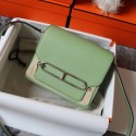 Replica Top Hermes Roulis 19cm Evercolor 9D H9003 light green&Silver PY140Cq58