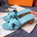 Top Hermes Sandals Togo Leather HO0471 Light Blue PY3408gZ83