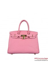 AAAAA Copy Hermes Birkin 30CM Tote Bags Pink Togo Leather Gold PY1914xz13