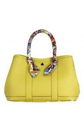 AAAAA Hermes Garden Party 30cm Tote Bag Grainy Leather Lemon PY1371aM93