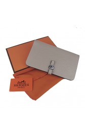 Best Hermes Dogon Wallet Travel Case H001 Grey PY2349jI34