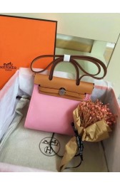 Best Quality Hermes mini Herbag Original Canvas Leather & Calfskin 45987 pink&brown PY443Zm92