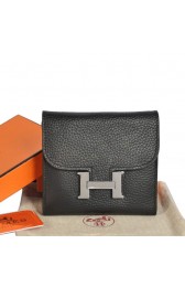 Cheap Copy Hermes Constance Wallets Togo Leather A608 Black PY2313VZ14