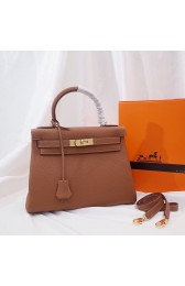 Cheap Hermes Kelly Shoulder Bag Original TOGO Leather KY3255 brown PY315Kn56