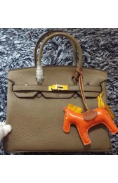 Copy Hermes Birkin 30CM Tote Bags Litchi Leather H30LI Khaki PY1222Hn31