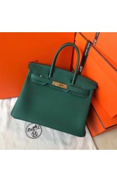 Copy Hermes Birkin Bag Original Leather 35CM 17825 Green PY501Pf97