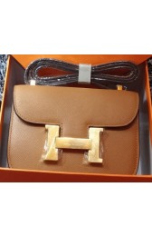 Copy Hermes Constance Bag Litchi Leather H9999L Wheat PY1160fh25