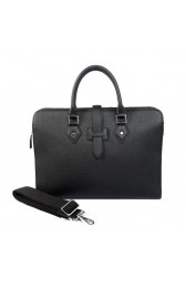 Copy Hermes Mens Briefcase Calf Leather 3309 Black PY1740Sz74