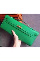 Designer Fake Hermes Kelly 31cm Clutch Epsom Leather KL31 Green PY1082MO79