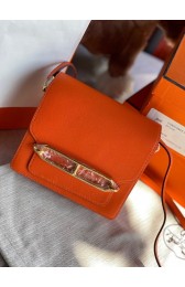 Designer Fake Hermes Roulis 19cm Evercolor 9D H9003 orange&Gold PY153qx37