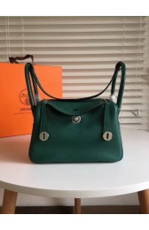 Designer Hermes Lindy Original Togo Leather Bag 5086 Green PY794eL18