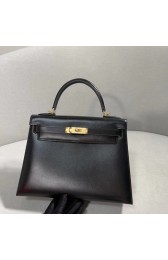 Fake Best Hermes BOX Leather KL28 black PY168Nk59