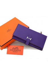 Fake Hermes Bearn Japonaise Bi-Fold Wallet Original Leather A208 Violet PY2190IL96