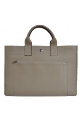 Fake Hermes Briefcase 40CM Clemence Leather Bag Grey PY1956qY98