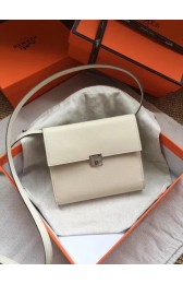 Fake Hermes Clutch Epsom calfskin cross-body bag H0589 white PY755Js36