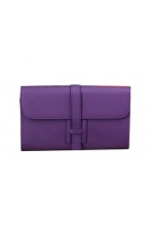 Fake Hermes Jige Clutch Bag Calfskin Leather H8057 Purple PY1458kw88