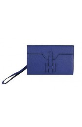 Fake Hermes Jige Clutch Bag Calfskin Leather HQ8059 Blue PY1437Js36