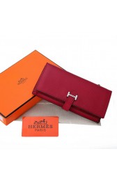 Fake Imitation Hermes Bearn Japonaise Bi-Fold Wallet Original Leather A208 Burgundy PY2189xI89