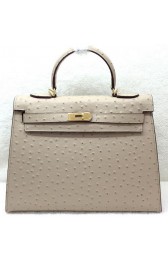 Fake Imitation Hermes Kelly 32cm Shoulder Bag Ostrich Leather K32LI Apricot PY1166xI89