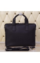 Fashion Hermes Briefcase Original Grainy Leather H8813T Black PY1292Za62