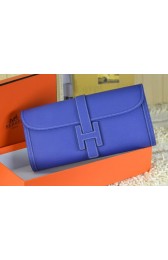 Fashion Hermes Jige Clutch Bag Calfskin Leather Royal PY1523wc24