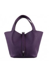 Fashion Hermes Picotin Lock MM Bags Clemence Leather H8616 Purple PY1401ur96