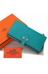 Hermes Bearn Japonaise Bi-Fold Wallet Original Leather A208 Light Green PY2194sk39