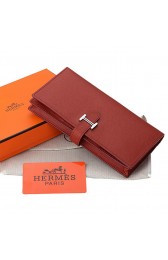 Hermes Bearn Japonaise Bi-Fold Wallet Original Leather A208 Red PY2195QF99