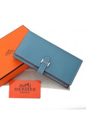 Hermes Bearn Japonaise Bi-Fold Wallet Original Leather A208 SkyBlue PY2193jB82