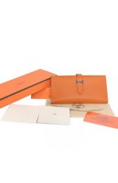 Hermes Bearn Japonaise Smooth Leather Tri-Fold Wallet H308 Orange PY2318pA42